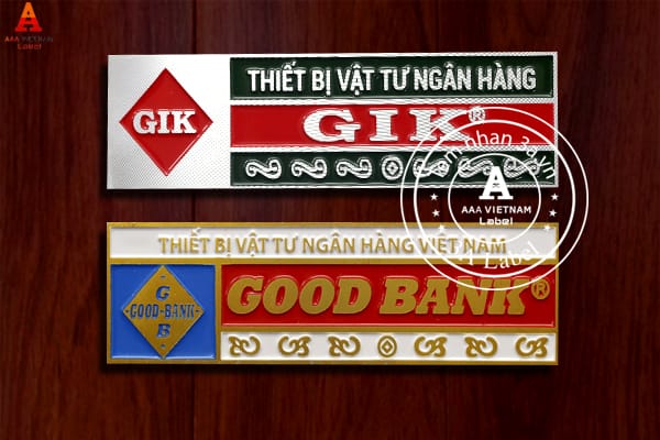Tem nhôm xước cho logo thương hiệu 