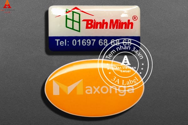 Tem nhựa phủ keo trong suốt, tem nhựa phủ keo Epoxy uy tín