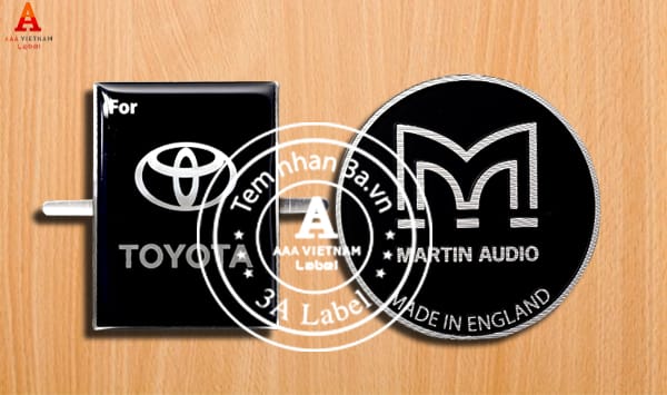 Tem loa từ nhôm xước, dập nổi đẹp, rẻ 
