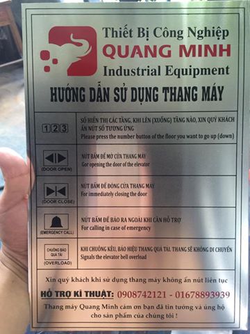 Bảng chỉ dẫn - hướng dẫn cầu thang máy giá rẻ nhất 1