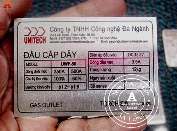 Sản xuất tem nhãn label, nhôm in, ăn mòn giá rẻ 